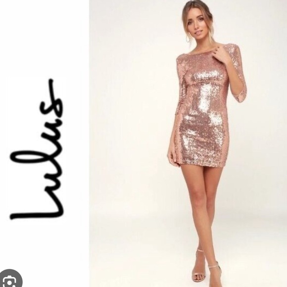 NEW Lulus Bodycon Minu Sequin Gold Silver Dress - Picture 2 of 11